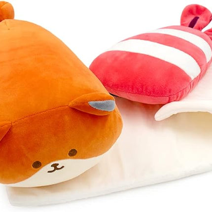 Anirollz Foxiroll Plush in Shrimp Sushi Outfitz (12") – Kawaii Medium Stuffed Animal with Removable Costume – Cute Squishy Plush Toy Gift for Girls & Collectors