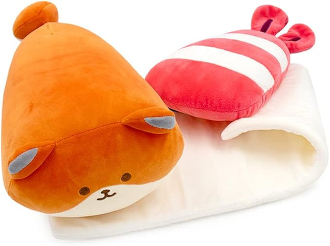 Anirollz Foxiroll Plush in Shrimp Sushi Outfitz (12") – Kawaii Medium Stuffed Animal with Removable Costume – Cute Squishy Plush Toy Gift for Girls & Collectors