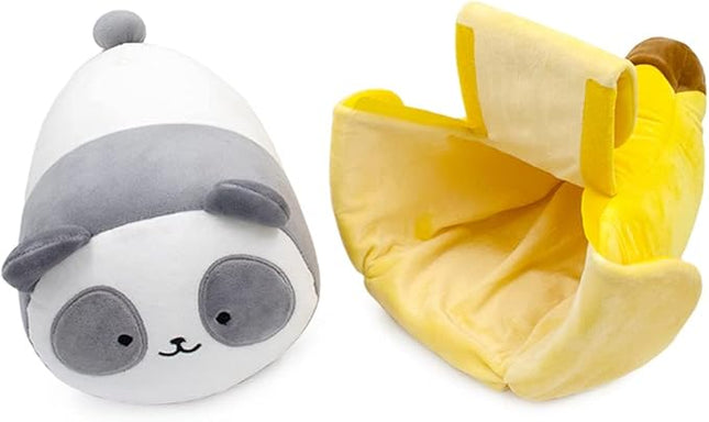 Anirollz Pandaroll Plush in Banana Outfitz (12") – Kawaii Medium Stuffed Animal with Removable Costume – Cute Squishy Plush Toy Gift for Girls & Collectors