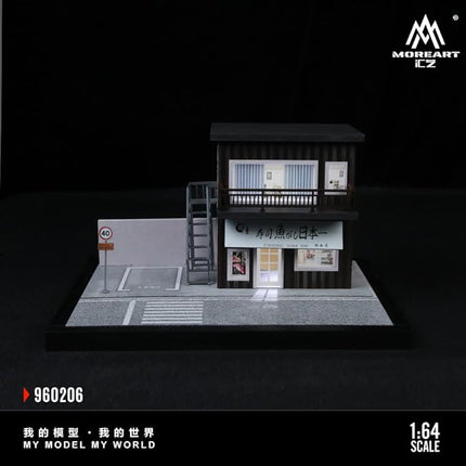 Street Scene Assembly Series 06 Diorama 1:64 Scale with LED Lighting and Acrylic Cover – Diecast Car Display for Hot Wheels, Matchbox, MiniGT – Dimensions: 22x19.5x15.5 cm