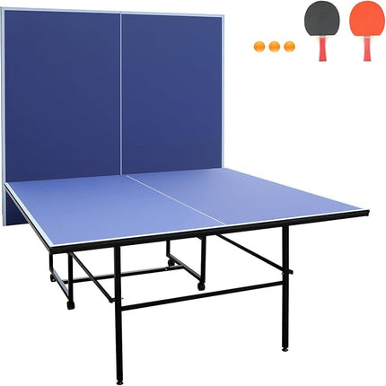 Table Tennis Table 4.5 FT / 6 FT / 8 FT / 9 FT Foldable Portable Ping Pong Table with 2 Table Tennis Paddles 3 Balls and Net for Indoor Outdoor Games