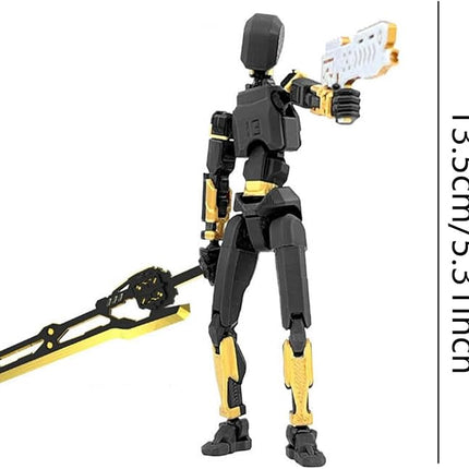 T13 Action Figure (Assembly Completed) Titan 13 Dummy 13 Action Figure Robot 13 Dummy 13 Figure 3D Printed Articulated Multi-Jointed Movable Robot Model (Space Warrior-BK)