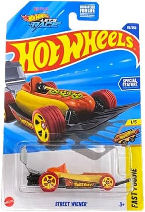 Hot Wheels Street Wiener, Fast Foodie Series 1/5, 1:64 Scale Diecast Car