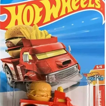 Hot Wheels Buns of Steel Diecast Car, Red, Let's Race Series 5/5, 1:64 Scale, 153/250