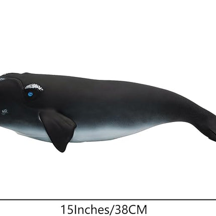 Gemini&Genius Right Whale Action Figure, Shark Animal Ocean Blackfish, Soft Rubber Ocean Whale Shark, Great for Kids Bath Swimming Beach and Cake Toppers Toys