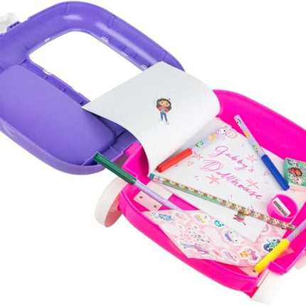 Innovative Designs Gabby’s Dollhouse Color and Roll Activity Set with Carrying Case, Stickers, & Art Supplies
