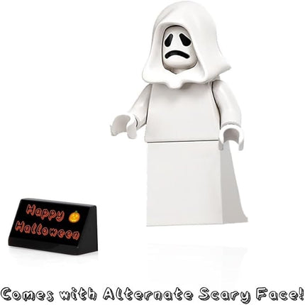 LEGO Haunted House Minifigure - Ghost with White Hood 👻 and Side Display