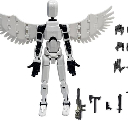 WEAREWE 13 Action Figures Se13 Action Figure with Wing Multi-Jointed Movable Toy for Kids(DIY Wing-White)