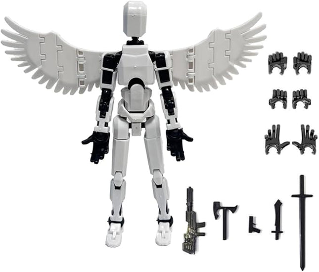 WEAREWE 13 Action Figures Se13 Action Figure with Wing Multi-Jointed Movable Toy for Kids(DIY Wing-White)
