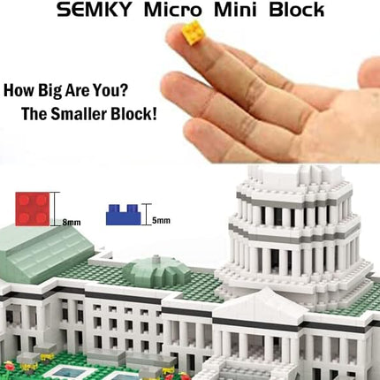 SEMKY Micro Mini Blocks United States Capitol Famous Landmark Model Set,(2888Pieces) -Building and Architecture Toys Gifts for Kid and Adult