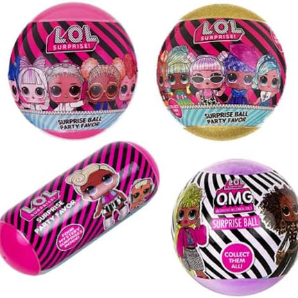 L.O.L. Surprise! 4-Pack Novelty Assortment Balls Value Pack - OMG Birthday Party Favors & Accessories for Girls