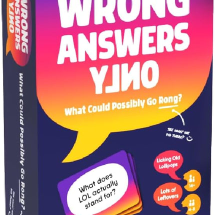 Wrong Answers Only: The Ultimate Adult Party Game – A Fun, Competitive Group Guessing Game for 8 Players, Ages 14 and Up – Perfect for Game Nights