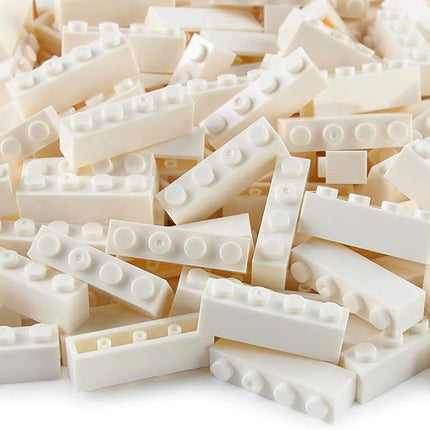 Feleph 360 Pieces 1x4 Bricks White Basic Parts Building Creative Play Blocks Set Toy Compatible with 3010 3066 Major Brick Brands