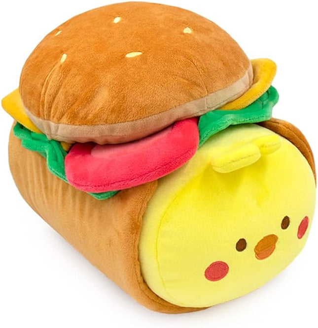 Anirollz Chickiroll Plush in Burger Outfitz (12") – Kawaii Medium Stuffed Animal with Removable Costume – Cute Squishy Plush Toy Gift for Girls & Collectors