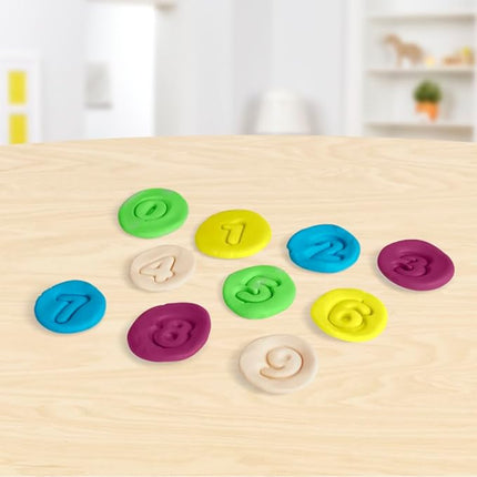 Hasbro Play-Doh Fundamentals - 10 Numbers plus Multiple Shape Stamper Tools plus 6 Colors of Play-Doh