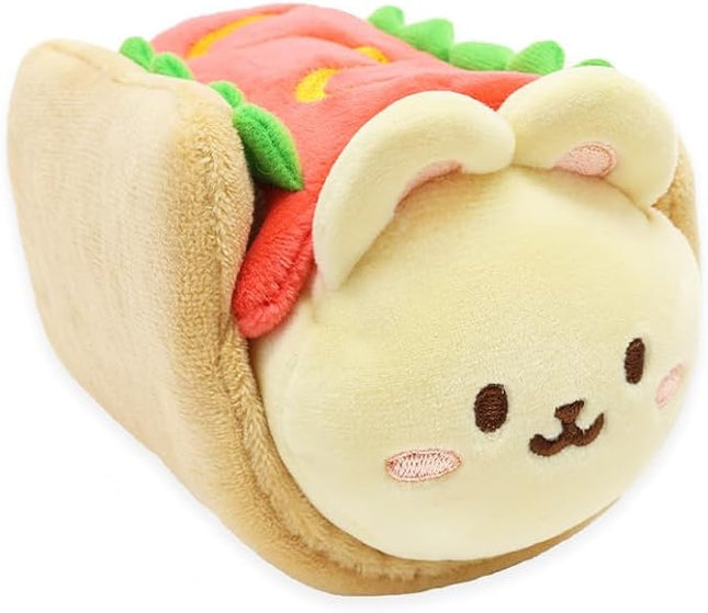 Anirollz Bunniroll Plush in Hotdog Outfitz – Kawaii Bunny Stuffed Animal with Removable Costume – Cute 6” Squishy Plush Toy Gift for Girls & Kids