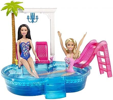 Barbie Glam Pool and Slide with Chairs, Chandelier and Smoothies