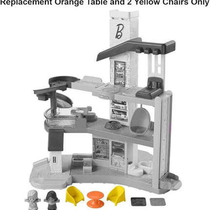Replacement Parts for Fisher-Price Little People Barbie Little Dreamhouse HCF61 - Replacement Orange Table and 2 Yellow Chairs