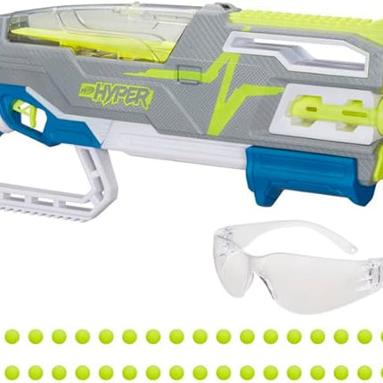 Nerf Hyper Siege-50 Pump-Action Blaster, 40 Hyper Rounds, Holds Up to 50 Rounds, Glasses, Up to 110 FPS Velocity, Easy Reload, Toy Foam Blasters