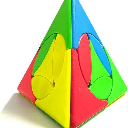 2x2 Pyraminx Magic Cube, Stickerless 2x2 Pyramid Speed Cube Creative 2x2 Triangle Cube Puzzle Toys, Brain Teaser Puzzles (Coin Pyramid)