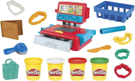 Play-Doh Cash Register Toy for Kids 3 Years and Up with Fun Sounds, Play Food Accessories, and 4 Non-Toxic Colors