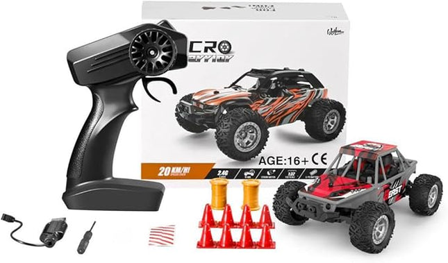 RC Off-Road Vehicle Model, 1/32 Scale 4WD Mini Electric 2.4G Remote Control High Speed Drift Off-Road, Mini Racing Drift Car for Adults