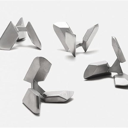 Craighill Tetra Puzzle - Brain Teaser Puzzle for Adults & Kids, 3D Brain Game, Mind-Bending & Satisfying, Aesthetic Home & Office Decor - Stainless Steel