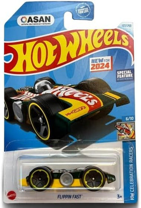 Hot Wheels Flippin Fast Green/Yellow 2024 HW Celebration Racers 6/10