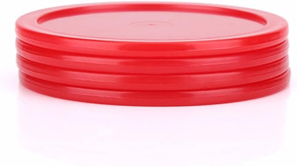 Table Air Hockey Red Pushers and Pucks Set, Plastic Air Hockey Goalies Pushers Pucks Set for Standard Air Hockey Tables