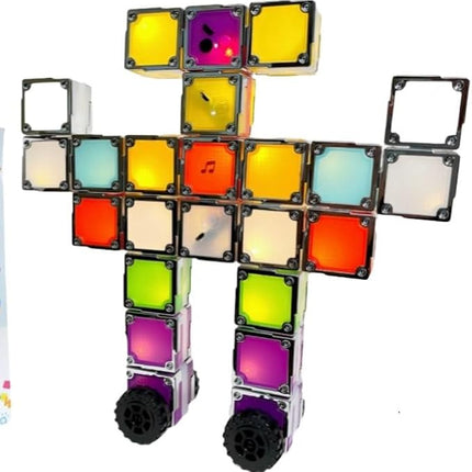 24 Magnetic Building Blocks – Light-Up STEM Educational Toy for Toddlers & Kids, Intertek Approved, Patented in US & China, Interactive Learning Cubes