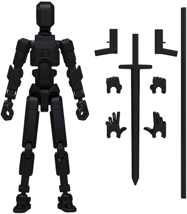MerryXD T13 3D Action Figure,Assembly Completed Dummy Nova Titan Lucky 13 Action Figure 3D Printed Multi-Jointed Movable Toy Black