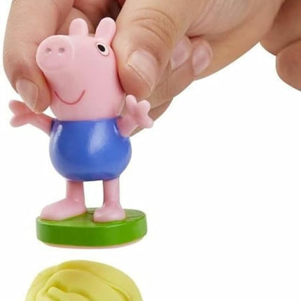 Play-Doh Peppa's Ice Cream Playset with Ice Cream Truck, Peppa and George Figures, and 5 Non-Toxic Modeling Compound Cans, Peppa Pig Toy for Kids 3 Years and Up