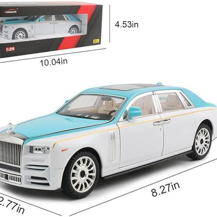 1/24 Diecast Car Model Rolls-Royce Phantom Toy Car, Alloy Collectible Phantom Replica Pull Back Model Car Vehicles with Sound and Light for Kids Boys Girls Birthday Gift