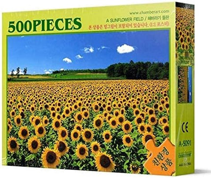 CHAMBERART 500 Piece Premium Jigsaw Puzzle A Sunflower Field A-5091