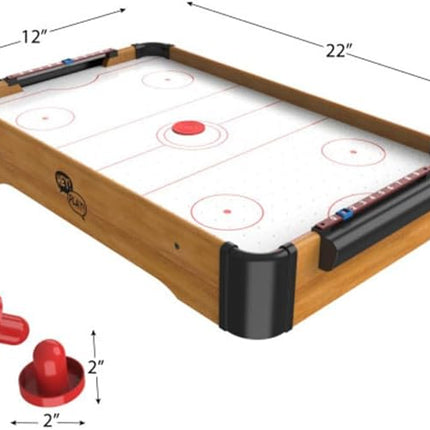 Air Hockey Table Mini Arcade Game - 22-Inch Tabletop Board Game for Girls and Boys, Battery-Operated, and Includes Puck and Paddles by Hey Play