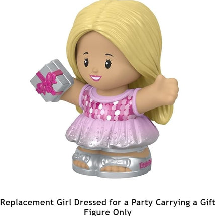 Replacement Part for Fisher-Price Little People Figure Pack ~ HGP69 Replacement Girl Figure Dressed for a Party Carrying a Gift ~ Inspired by Barbie You Can Be Anything