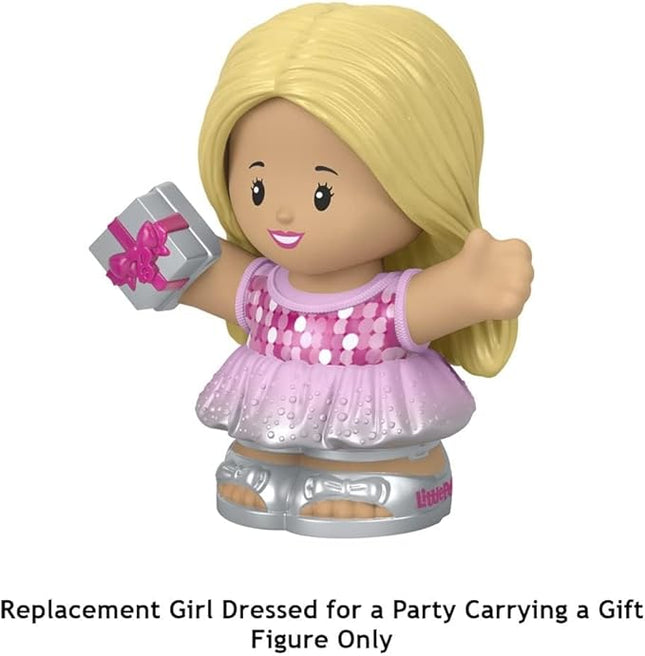 Replacement Part for Fisher-Price Little People Figure Pack ~ HGP69 Replacement Girl Figure Dressed for a Party Carrying a Gift ~ Inspired by Barbie You Can Be Anything
