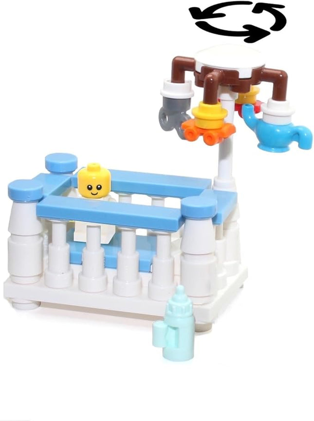 LEGO Baby MiniFigure in Boy Crib (with Spinning Mobile) Very Cute
