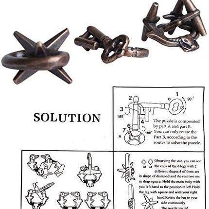 Brain Teaser Puzzle for Adults Puzzles Metal Hole Lock Adult Educational Toy Jigsaw IQ Puzzle (Ferrous)