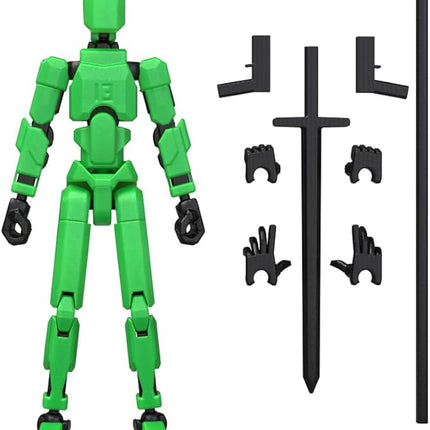 MerryXD T13 3D Action Figure,Assembly Completed Dummy Nova Titan Lucky 13 Action Figure 3D Printed Multi-Jointed Movable Toy Green