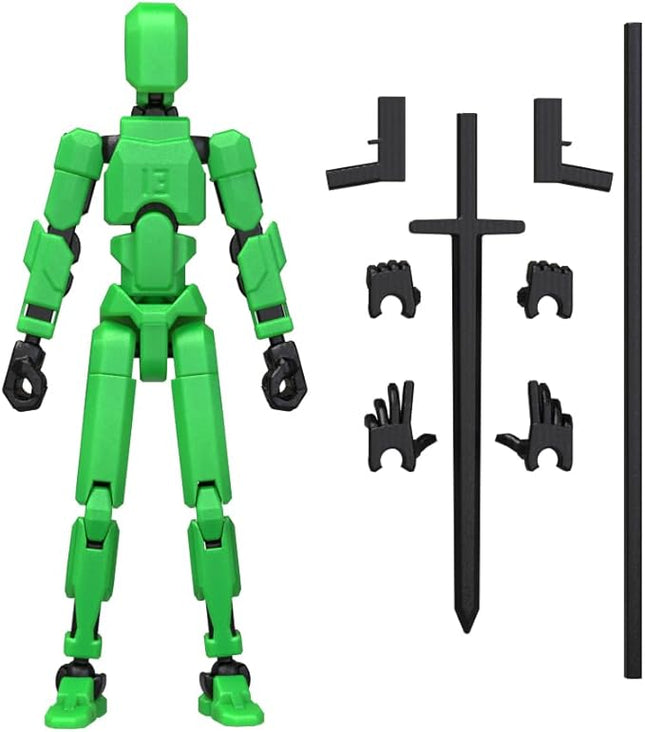 MerryXD T13 3D Action Figure,Assembly Completed Dummy Nova Titan Lucky 13 Action Figure 3D Printed Multi-Jointed Movable Toy Green