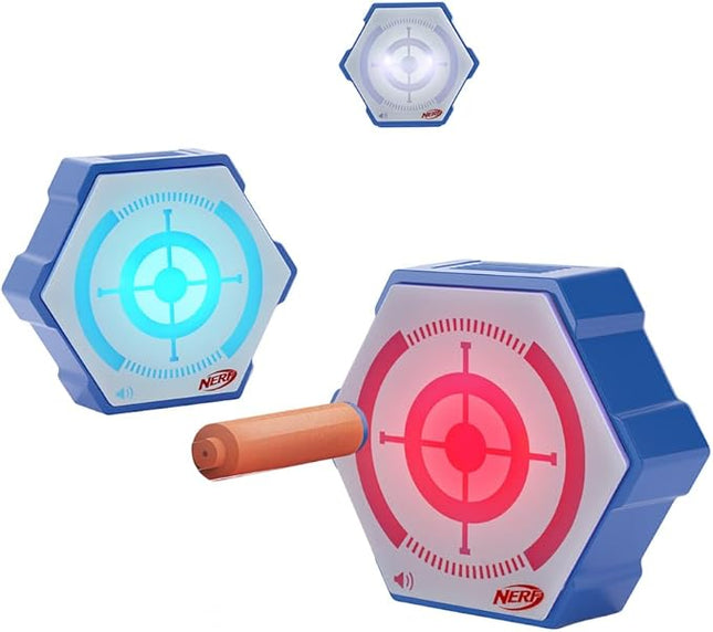 NERF 360 Battlezone Audio Target Game – Immersive 360° Foam Dart Blaster Challenge with LED Targets & Sound FX – 4 Game Modes