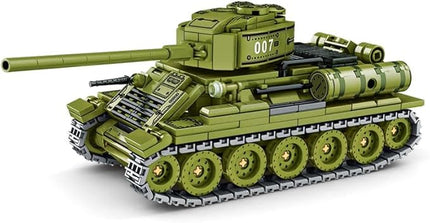 WW2 2 in 1 Army Tank Building Blocks Kit Create a German 38T & a Soviet T-34 Tank Military Toy Sets Birthday for Age 6+ Children Teens Adults 1008 Pieces