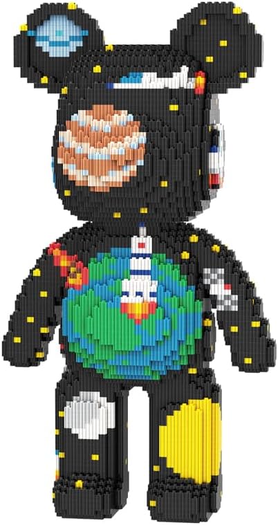 DAHONPA Animal Space Bear Micro Building Blocks Set (7220 Pieces) Universe Planet Brick with Storage Drawer, Gift for Adults and Kids