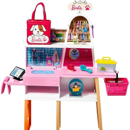 Barbie Doll (11.5-in Blonde) and Pet Boutique Playset with 4 Pets, Color-Change Grooming Feature and Accessories, Great Gift for 3 to 7 Year Olds