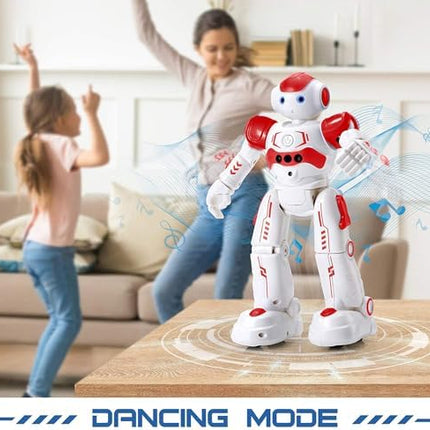 KingsDragon RC Robot Toys for Kids, Gesture & Sensing Programmable Remote Control Smart Robot for Age 3 4 5 6 7 8 Year Old Boys Girls Birthday Gift Present,Red