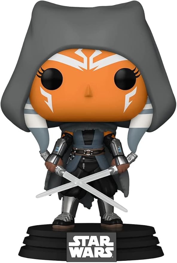 Funko Pop! Star Wars: The Mandalorian - Hooded Ahsoka with Dual Sabers Vinyl Bobblehead, Amazon Exclusive