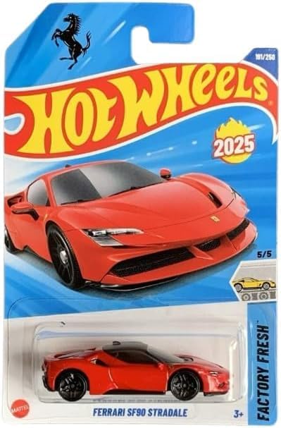 Hot Wheels Ferrari SF90 Stradale [Red], Factory Fresh 5/5, 191/250, 1:64 Scale Diecast Vehicle