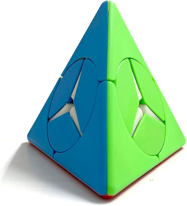 Pyraminx Magic Cube, Stickerless 2x2 Pyramid Speed Cube Creative Triangle Cube Puzzle Toys, Brain Teaser Puzzles (Windmill Pyramid)