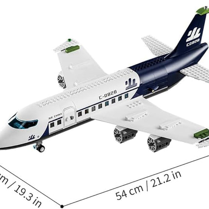 City Helicopter Passenger Airplane Building Set， 922PCS Plane Building Blocks with Airport, Planes Model Toys Gifts for Adults Boys Girls Age 6+
